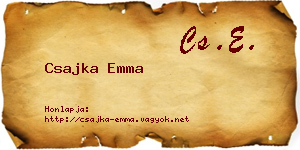 Csajka Emma névjegykártya