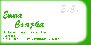 emma csajka business card
